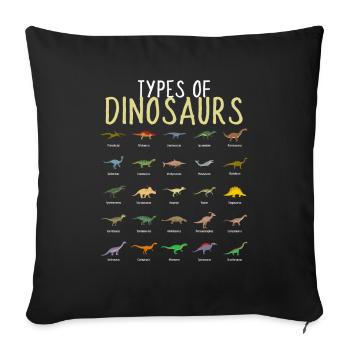 Types Of Dinosaurs Dino Kids Boys - Sofa pillowcase 17,3'' x 17,3'' (45 x 45 cm) - black - Front