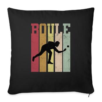 Cadeau du club de l'équipe de pétanque Boule Boccia - Housse de coussin décorative 45 x 45 cm - noir - Devant