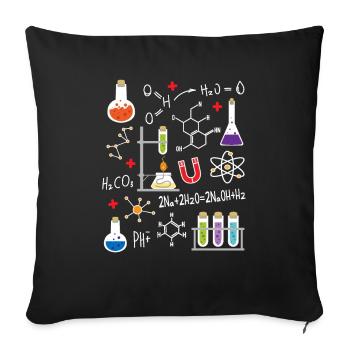 Chimie Chimistes Physique Physiciens Scientifiques - Housse de coussin décorative 45 x 45 cm - noir - Devant