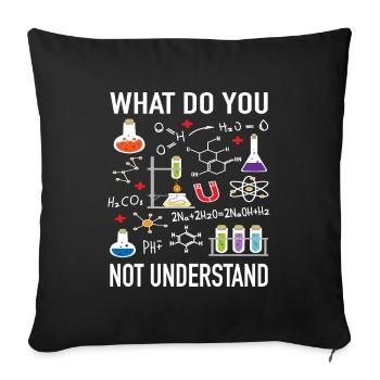 Chimie Physique Scientifique Ce que je ne comprends pas - Housse de coussin décorative 45 x 45 cm - noir - Devant