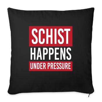 Schist Happens Geology Collecting Stones - Sofa pillowcase 17,3'' x 17,3'' (45 x 45 cm) - black - Front