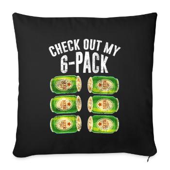 Check out my six pack beer design pour une bière - Housse de coussin décorative 45 x 45 cm - noir - Devant