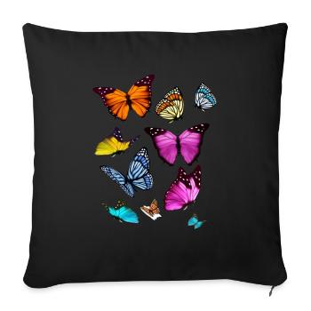 Espèce de papillon Insecte papillon - Housse de coussin décorative 45 x 45 cm - noir - Devant