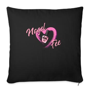 Nagel Fee - Nageldesign - Sofakissenbezug 45 x 45 cm - Schwarz - Vorne