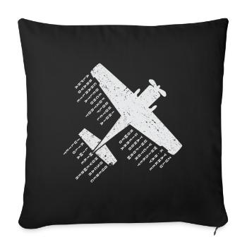 Flugzeug-Pilot Phonetisches Alphabet Geschenk - Sofakissenbezug 45 x 45 cm - Schwarz - Vorne