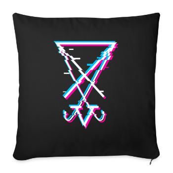 Sigil of Lucifer Aesthetic Goth Satanist Gift - Sofa pillowcase 17,3'' x 17,3'' (45 x 45 cm) - black - Front