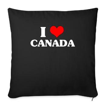 I Love Canada Anime Meme Cadeau - Housse de coussin décorative 45 x 45 cm - noir - Devant