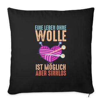 Stricken Häkeln und kreative Handarbeiten - Sofakissenbezug 45 x 45 cm - Schwarz - Vorne