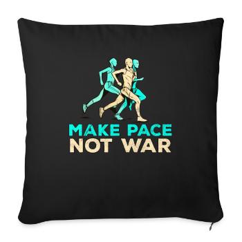 Jogger drôle de coureur en cours d'exécution disant cadeau - Housse de coussin décorative 45 x 45 cm - noir - Devant
