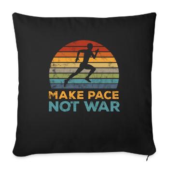 Cadeau de jogger drôle de coureur rétro - Housse de coussin décorative 45 x 45 cm - noir - Devant