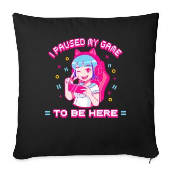 Gamer Girl Pink Gamer Gamer Girl Cadeau - Housse de coussin décorative 45 x 45 cm - noir - Devant