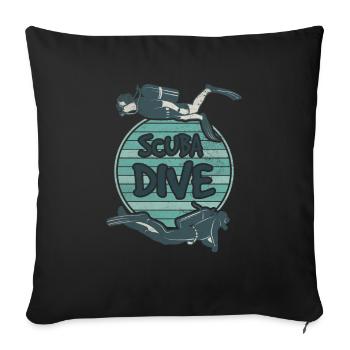 Scuba Dive Diver Diving Divers Diving Friends - Housse de coussin décorative 45 x 45 cm - noir - Devant