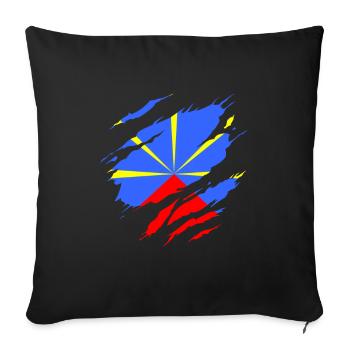 reunion island mahaveli t-shirt 974 - Sofa pillowcase 17,3'' x 17,3'' (45 x 45 cm) - black - Front