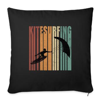 Kitesurf Kitesurfer Kitesurf Wind Surf - Housse de coussin décorative 45 x 45 cm - noir - Devant