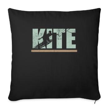 Kite kitesurfing kitesurfers kiteboarding fans kiting - Sofa pillowcase 17,3'' x 17,3'' (45 x 45 cm) - black - Front