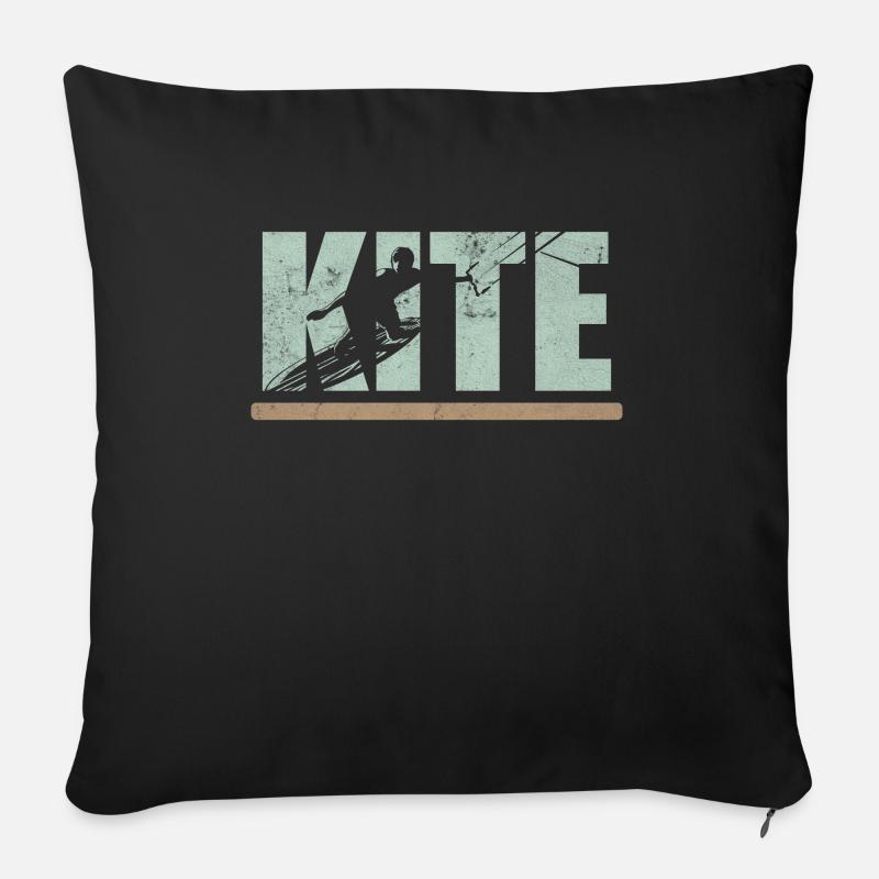Kite Kitesurfen Kitesurfer Kiteboarding Fans Kiten - Sofakissenbezug 45 x 45 cm - Schwarz