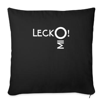 Lustiger Spruch - Lecko Mio - Sofakissenbezug 45 x 45 cm - Schwarz - Vorne