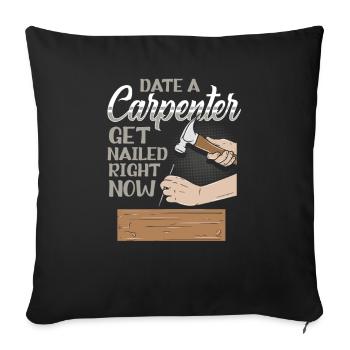 Idée cadeau charpentier et menuisier Charpentier - Housse de coussin décorative 45 x 45 cm - noir - Devant