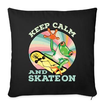 Keep calm and skate grenuill gift idea - Sofa pillowcase 17,3'' x 17,3'' (45 x 45 cm) - black - Front