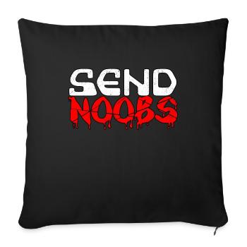 Send Noobs N00B Tryhard Gambler Gamer Bot Gift - Sofa pillowcase 17,3'' x 17,3'' (45 x 45 cm) - black - Front