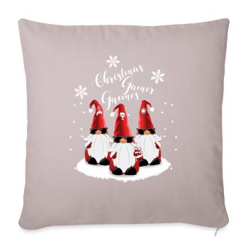 Gamer Wichtel Gnome pari de Noël - Housse de coussin décorative 45 x 45 cm - taupe clair - Devant