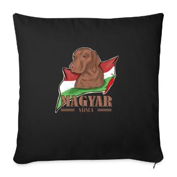 Cadeau de chiens canins Magyar Vizsla - Housse de coussin décorative 45 x 45 cm - noir - Devant