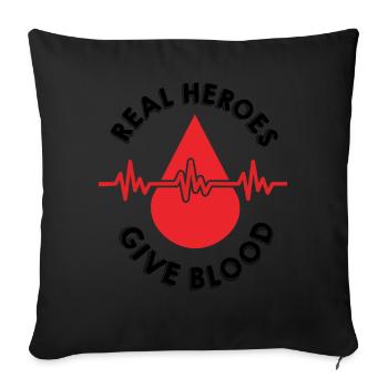 Sauver la vie, donner du sang, donner du sang - Housse de coussin décorative 45 x 45 cm - noir - Devant