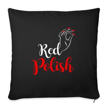 Ongles rouge polish Manucure Nailart - Housse de coussin décorative 45 x 45 cm - noir - Devant