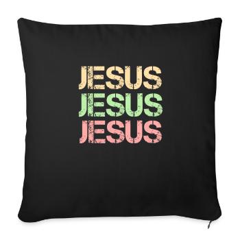 Jesus Jesus Jesus Christian Proverbs Hallelujah - Sofa pillowcase 17,3'' x 17,3'' (45 x 45 cm) - black - Front