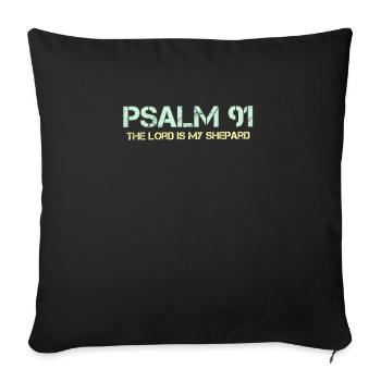 Christian Sayings The Lord is my shepherd psalm - Sofa pillowcase 17,3'' x 17,3'' (45 x 45 cm) - black - Front