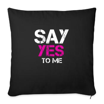 Dis moi oui bébé dis oui fais une demande en mariage - Housse de coussin décorative 45 x 45 cm - noir - Devant