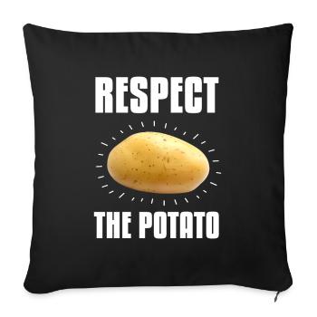 Respect The Potato Vegan Kartoffel Fun - Sofakissenbezug 45 x 45 cm - Schwarz - Vorne