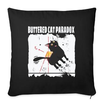 Buttered Cat Paradox Math Physics Cat - Sofa pillowcase 17,3'' x 17,3'' (45 x 45 cm) - black - Front