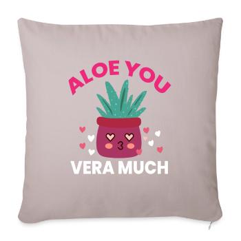 Aloe You Vera Much Aloe Vera Heilpflanze - Sofakissenbezug 45 x 45 cm - helles Taupe - Vorne