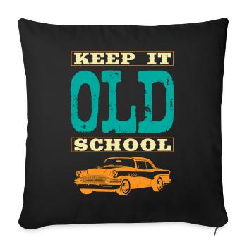 Keep It Old School Accelerate Muscle Car avec arrière - Housse de coussin décorative 45 x 45 cm - noir - Devant