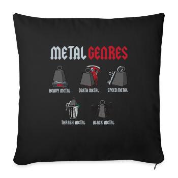 Metal Genres Rockmusik Rock Hardrock - Housse de coussin décorative 45 x 45 cm - noir - Devant
