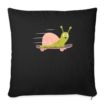 Snail Skateboard Skateboarding Fast Boarding - Sofa pillowcase 17,3'' x 17,3'' (45 x 45 cm) - black - Front