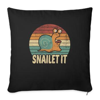 Snailet It Pun escargot cadeau d'escargot - Housse de coussin décorative 45 x 45 cm - noir - Devant