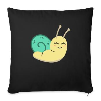 Cadeau d'escargot mignon bébé fille escargot - Housse de coussin décorative 45 x 45 cm - noir - Devant