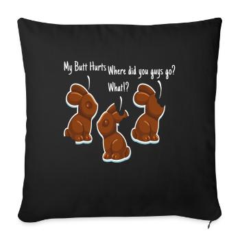 Chocolate Easter Easter Rabbit - Sofa pillowcase 17,3'' x 17,3'' (45 x 45 cm) - black - Front
