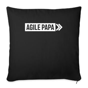 Scrum Master - Agile Papa - Sofakissenbezug 45 x 45 cm - Schwarz - Vorne