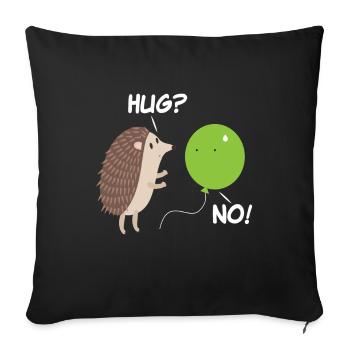 Hedgehog Balloon Sweet Cute Autumn - Sofa pillowcase 17,3'' x 17,3'' (45 x 45 cm) - black - Front