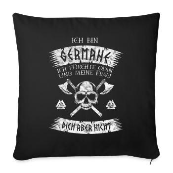 I am Germane - Viking saying - Sofa pillowcase 17,3'' x 17,3'' (45 x 45 cm) - black - Front