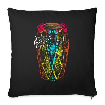 Conga Tumbadora Drum Barrel Tap Rumba Genre - Sofa pillowcase 17,3'' x 17,3'' (45 x 45 cm) - black - Front