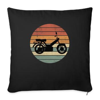 Moped Moped Sunset Moped Rider Moped Rider - Sofa pillowcase 17,3'' x 17,3'' (45 x 45 cm) - black - Front