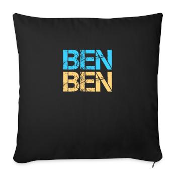 Ben - Housse de coussin décorative 45 x 45 cm - noir - Devant
