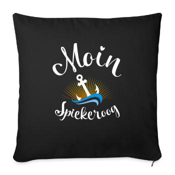 Moin Spiekeroog Anchor and Wave for Beach Holidays - Sofa pillowcase 17,3'' x 17,3'' (45 x 45 cm) - black - Front
