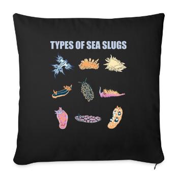 sea snails slug ocean animals - Sofa pillowcase 17,3'' x 17,3'' (45 x 45 cm) - black - Front