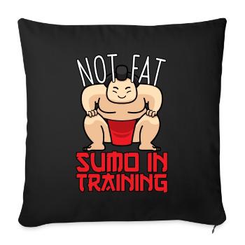 No Fat Sumo Dans Entraînement Sumo Ringer cadeau - Housse de coussin décorative 45 x 45 cm - noir - Devant