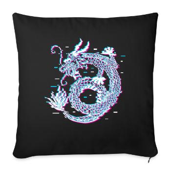 Japanese Dragon Vaporwave Aesthetic cadeau - Housse de coussin décorative 45 x 45 cm - noir - Devant